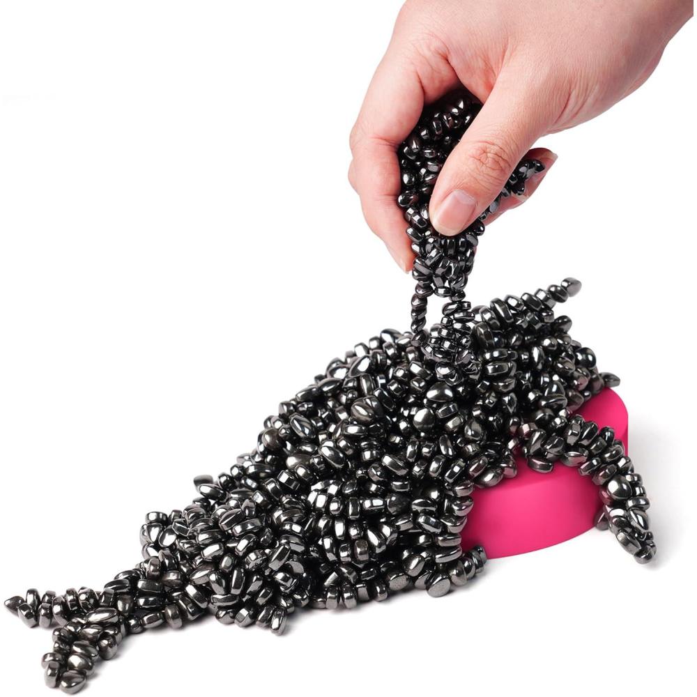image:imageLiKee 500 Packs Magnet Stones Fidget Toys Adults Stocking Stuffer for Kids and Teens Magnetic Rocks Help Relieve Stress Desk Toy for Work and Study Gifts for Boys and Girls Ages 14 Years OldPink Base Black Putty