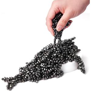 LiKee 500+ Packs Magnet Stones, Fidget Toys Adults, Stocking Stuffer for Kids and Teens, Magnetic Rocks Help Relieve Stress, Desk Toy for Work and Study, Gifts for Boys and Girls Ages 14+ Years Old(White Base+ Black Putty)