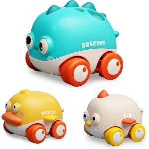 LiKee Toy Cars Wind-up Vehicles Friction Powered Push and Go Games Party Birthday Gifts for Infants Babies Toddlers Kids Boys Girls 3+ Years Old
