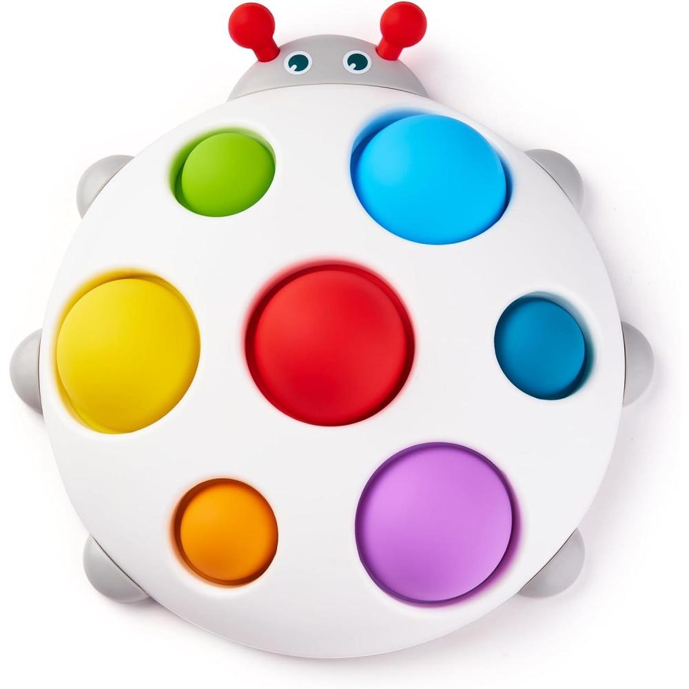 image:imageLiKee Fidget Popper Sensory Baby Toys for 10 Months Christmas Stocking Stuffers Push and Popping Busy Board Montessori Toys for 1 Years Old Airplane Car Travel Toy for Toddlers 13 Stress Relief3D Ladybug