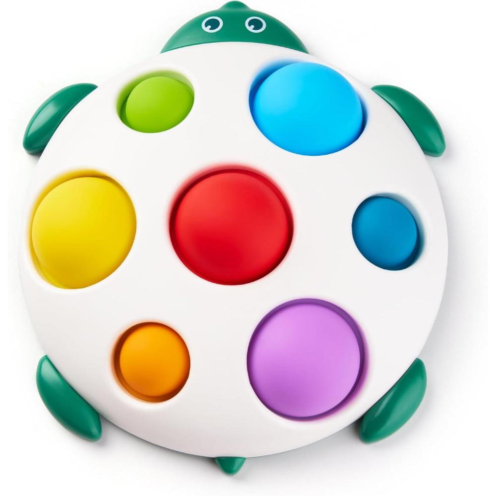 image:imageLiKee Fidget Popper Sensory Baby Toys for 10 Months Christmas Stocking Stuffers Push and Popping Busy Board Montessori Toys for 1 Years Old Airplane Car Travel Toy for Toddlers 13 Stress ReliefTurtle