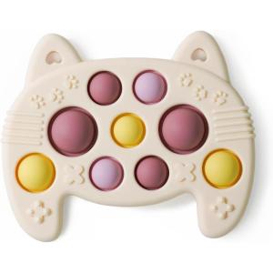 LiKee Fidget Popper Sensory Baby Toys for 10+ Months, Christmas Stocking Stuffers Push and Popping Busy Board, Montessori Toys for 1+ Years Old, Airplane Car Travel Toy for Toddlers 1-3 Stress Relief(Cat)