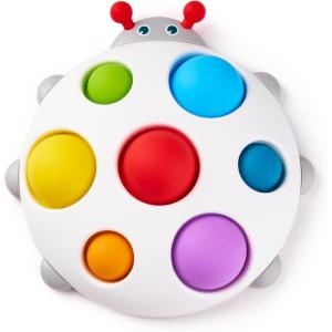 LiKee Fidget Popper Sensory Baby Toys for 10+ Months, Christmas Stocking Stuffers Push and Popping Busy Board, Montessori Toys for 1+ Years Old, Airplane Car Travel Toy for Toddlers 1-3 Stress Relief(3-D Ladybug)
