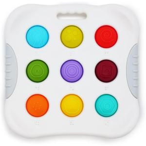 LiKee Fidget Popper Sensory Baby Toys for 10+ Months, Christmas Stocking Stuffers Push and Popping Busy Board, Montessori Toys for 1+ Years Old, Airplane Car Travel Toy for Toddlers 1-3 Stress Relief(Square)